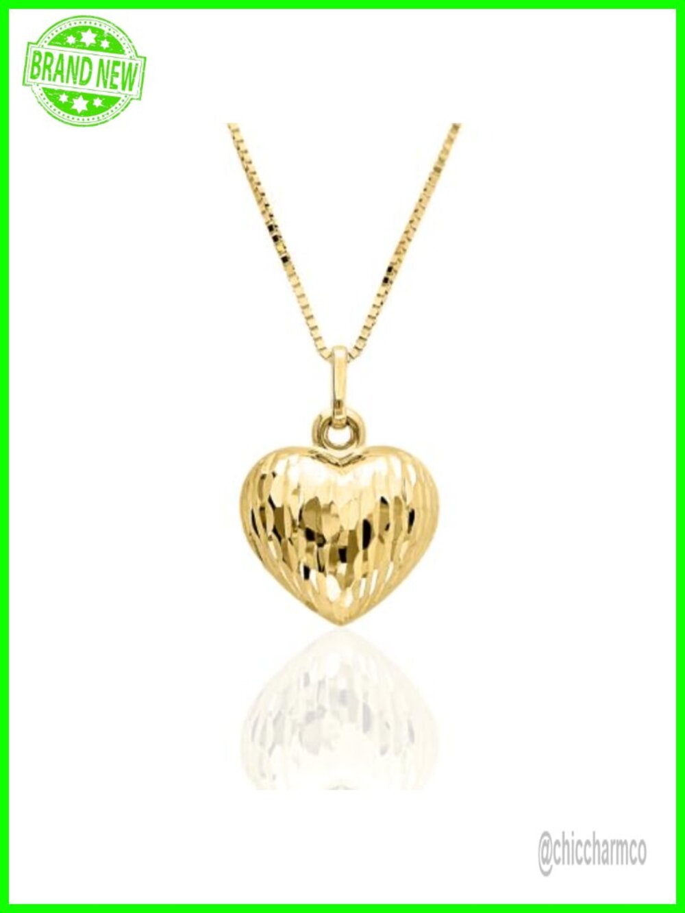 14k Pure Gold Italian Necklace 17.7 Inch Spring Ring Clasp
